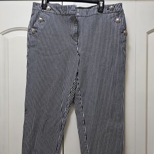 LOFT Navy and White Striped Garment